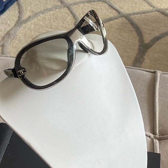 CHANEL Black Eyeglasses Rectangular Frame Clear Lenses - Picture 3 of 6
